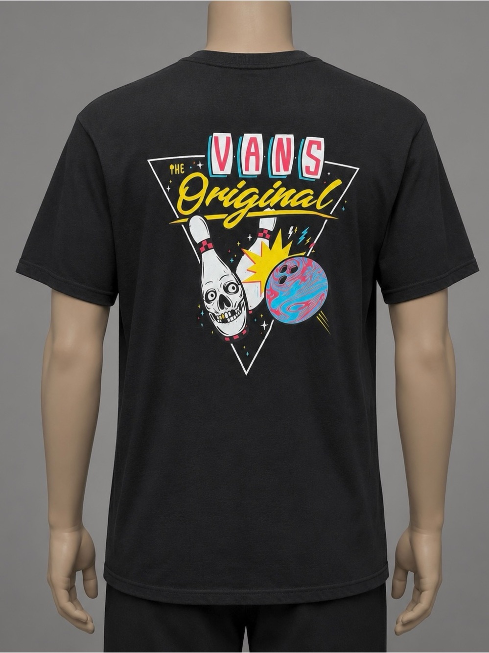 Vintage Vans Original Bowling Pins Graphic Black T Shirt Men’s M